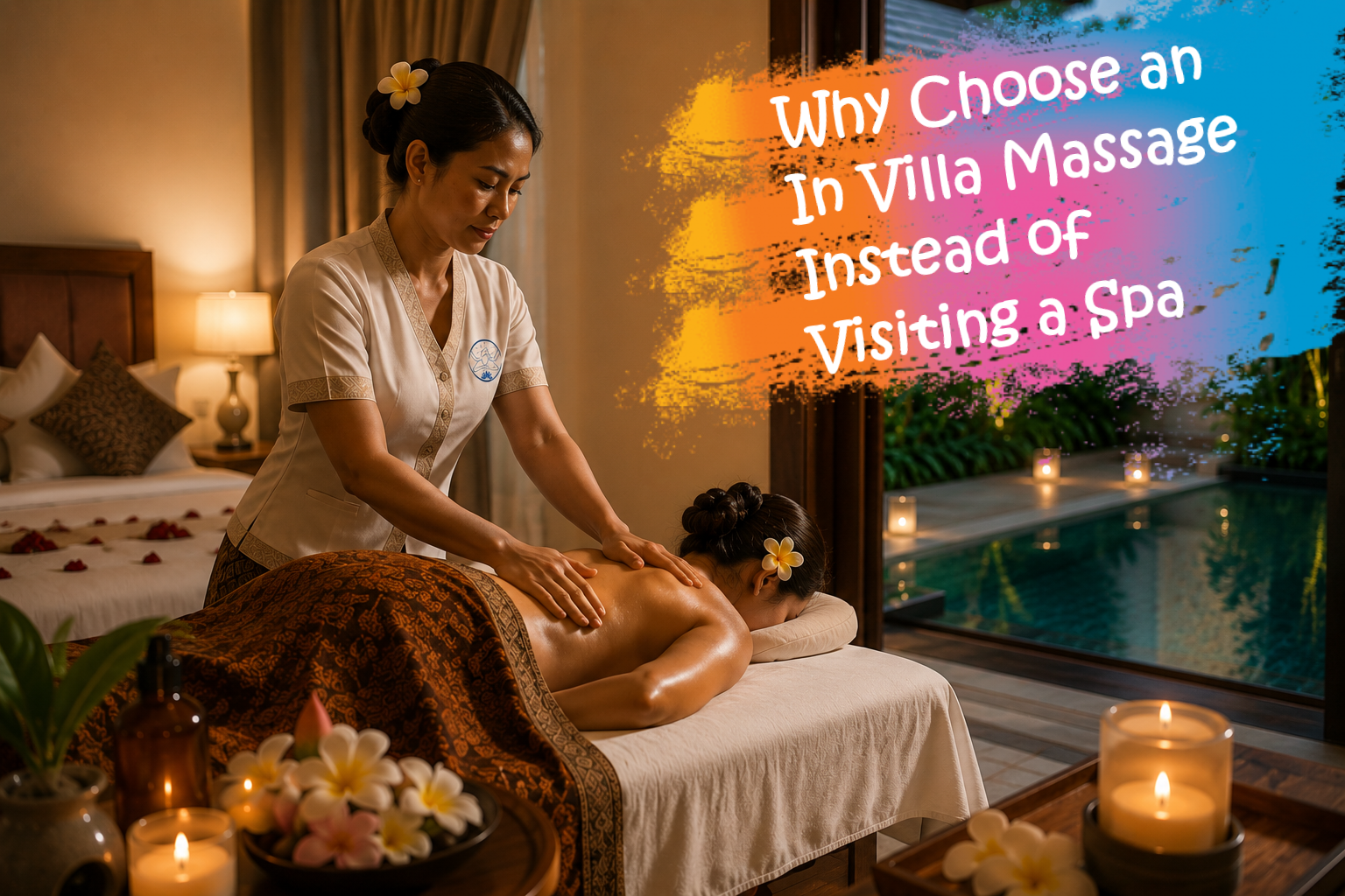 In Villa Massage in Bali with professional therapist providing a relaxing villa spa treatment